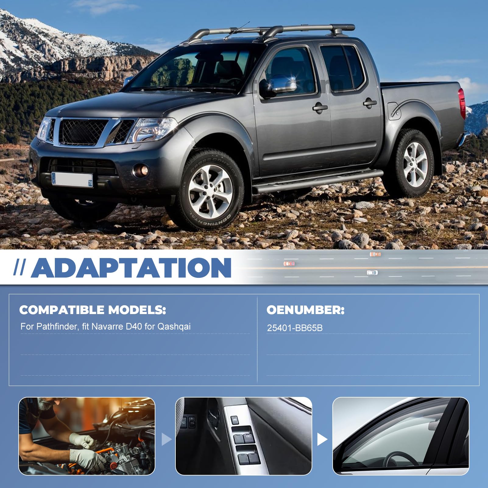 Interruttore Alzacristalli Elettrico Pulsantiera Alzacristalli per Qashqai +2 J10 JJ10 Navara D40 Pathfinder 2004-2016 25401-EB30B 25401-JD001 Anteriore Sinistro