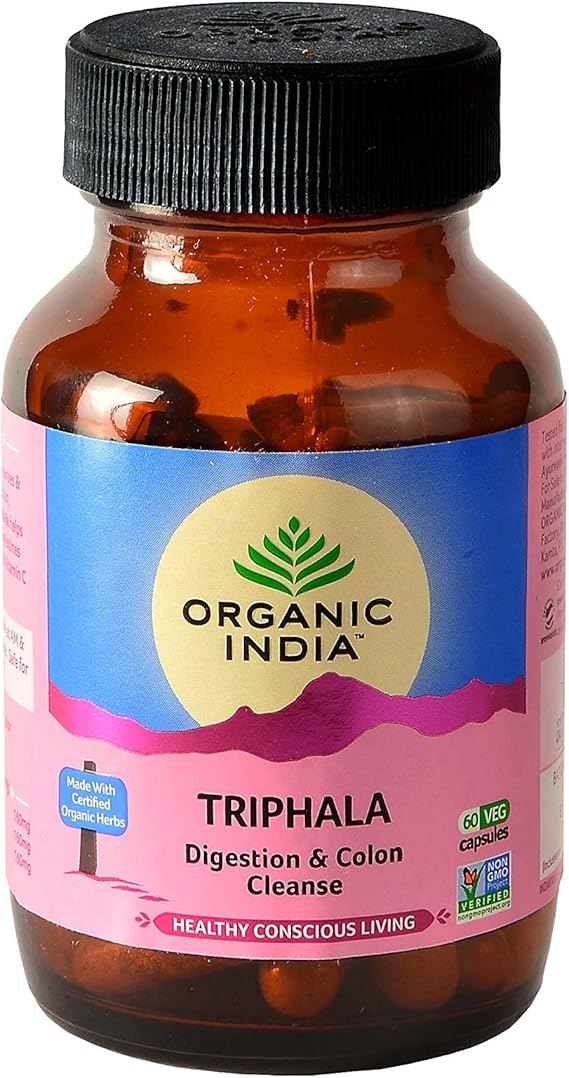 Organic India Triphala (Amalaki Haritaki Vibhitaki) 60 Vege Caps of