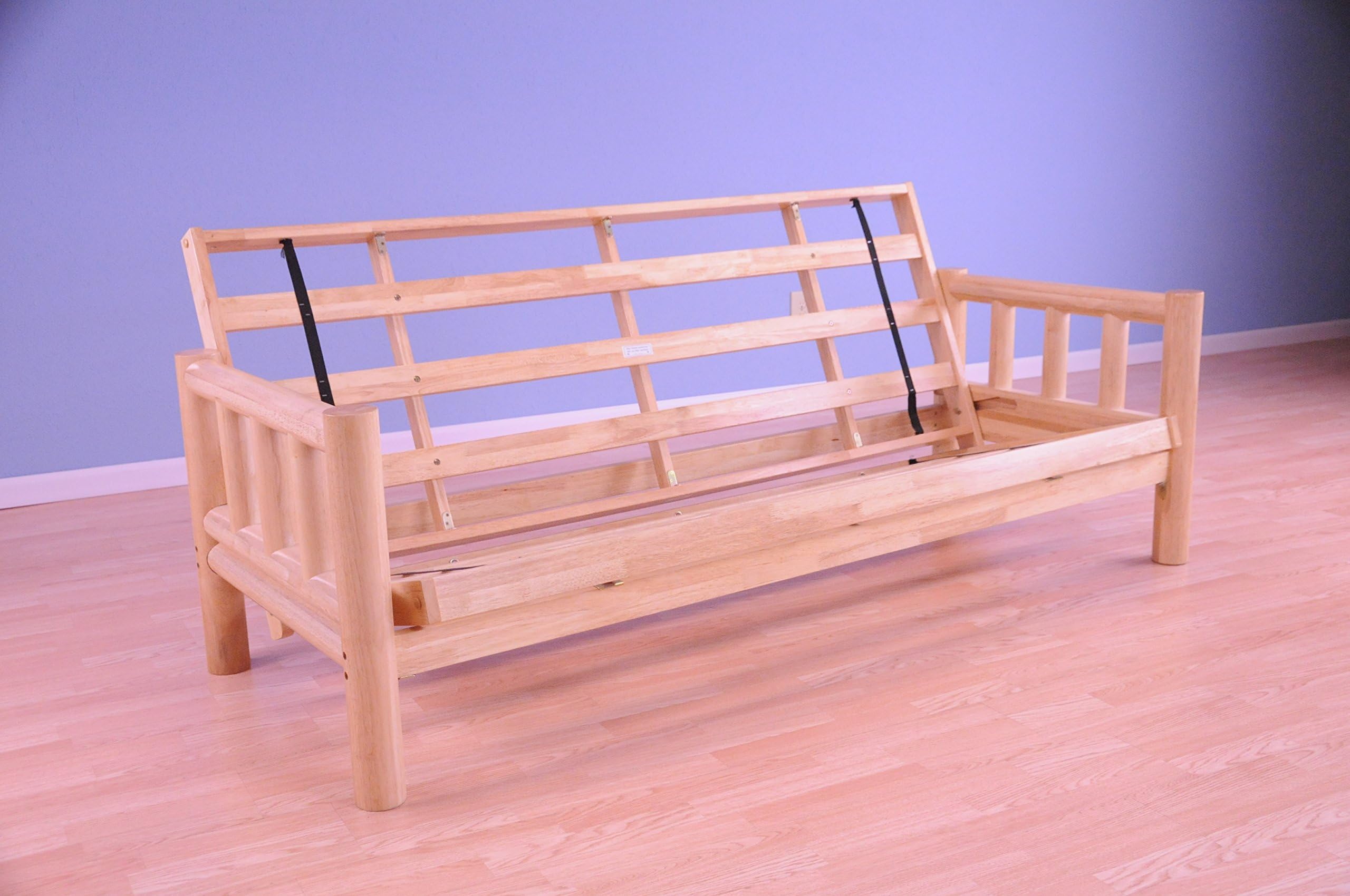 Lodge Frame only Natural Clear Finish Full Size Sofa to Bed (Natural Finish)