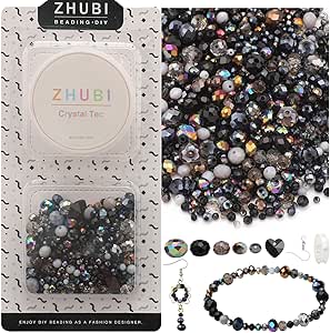 Bracelet Cuir Noir Avec Perles De Verre Vert Néon Et Rondelles Cristal Péridot