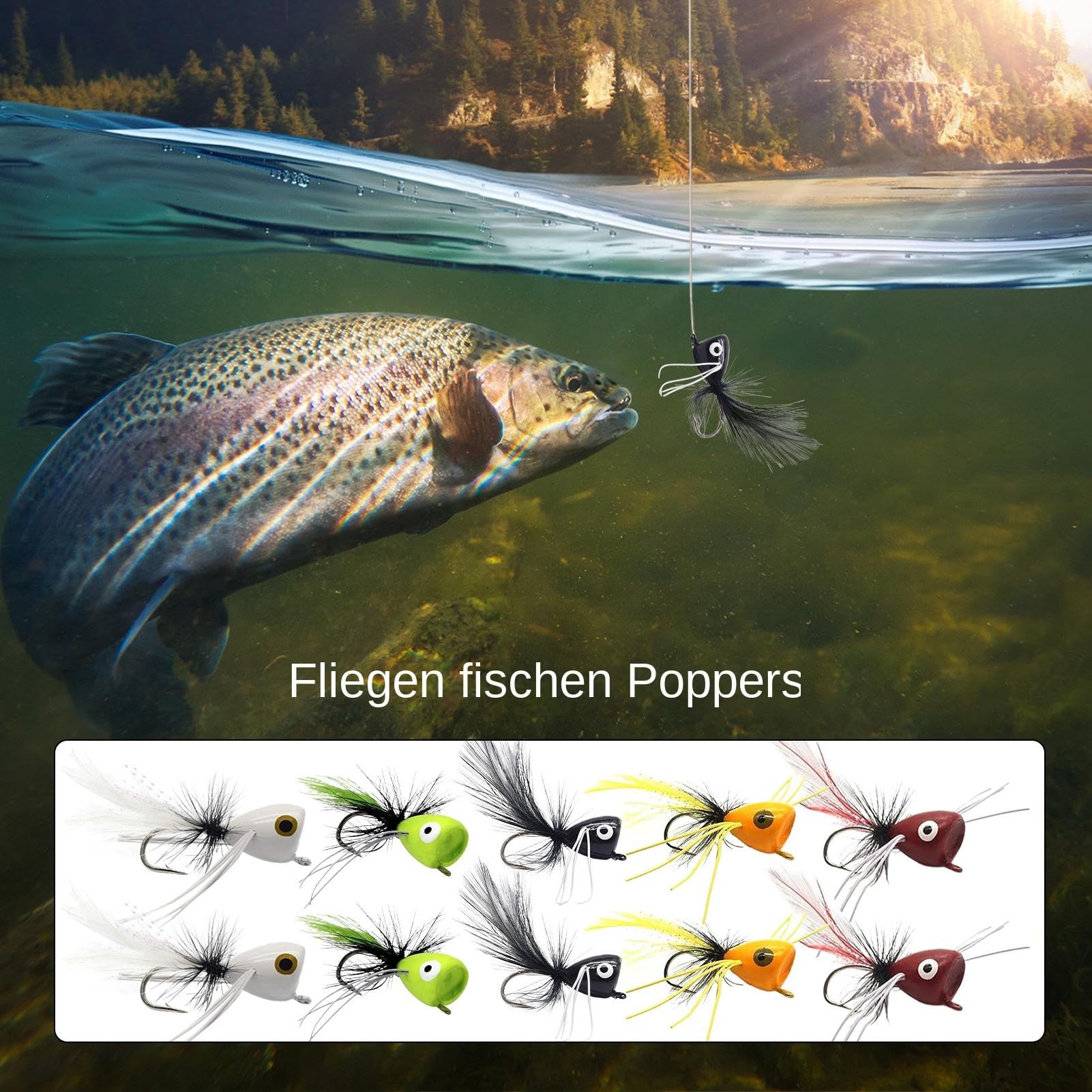 Poppers for Fly Fishing – Surtido Kit of Coloured Poppers | Accesorios de acuática