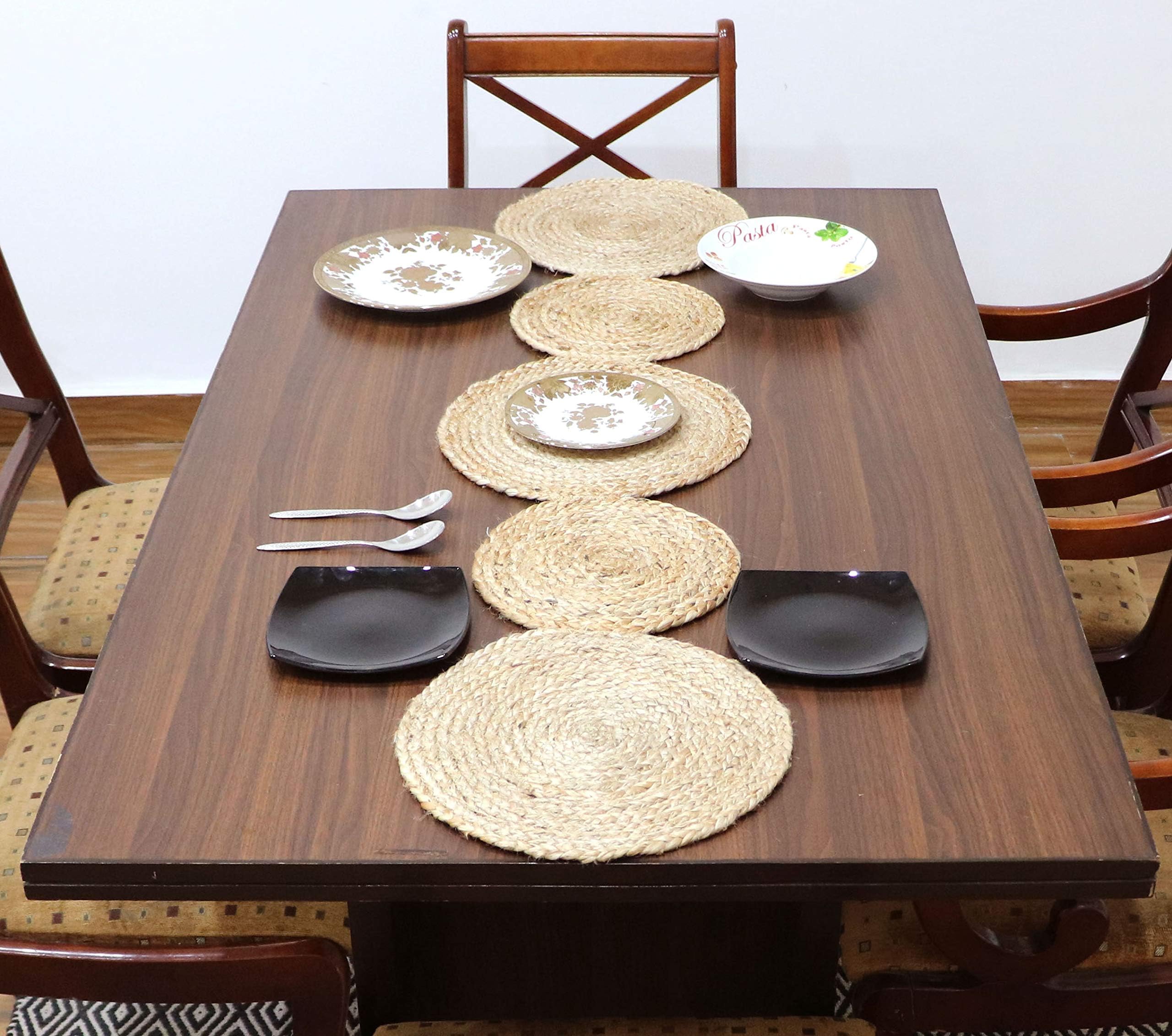 Buy pepme Oval Braided Handmade Natural Color Handwoven Mat Jute Table ...