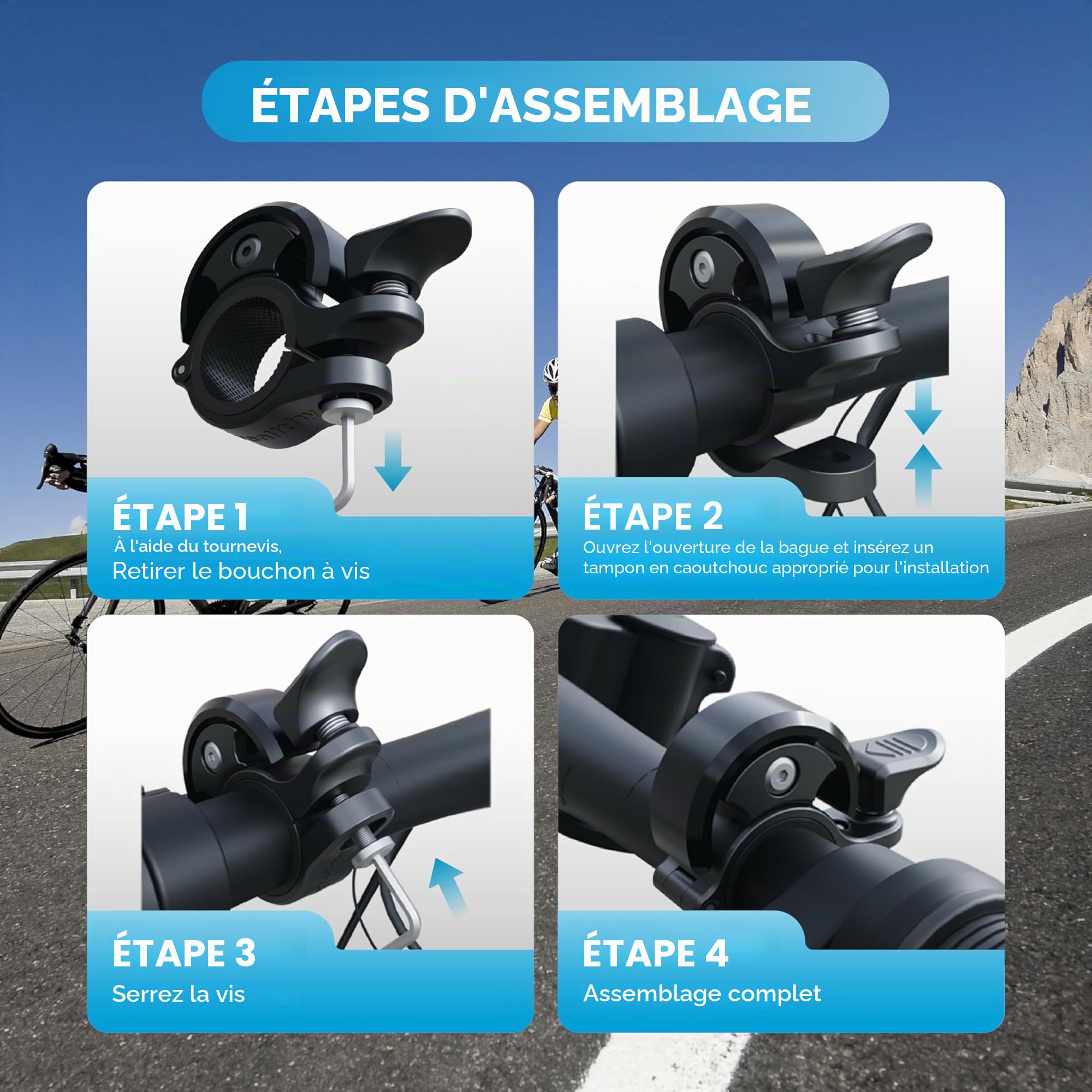 Greallthy Sonnette de vélo en Alliage d'aluminium Mini pour VTT Route Électrique Guidon 19-25,4 mm