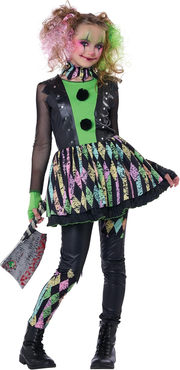 Girl's Crazy Carnival Clown Costume