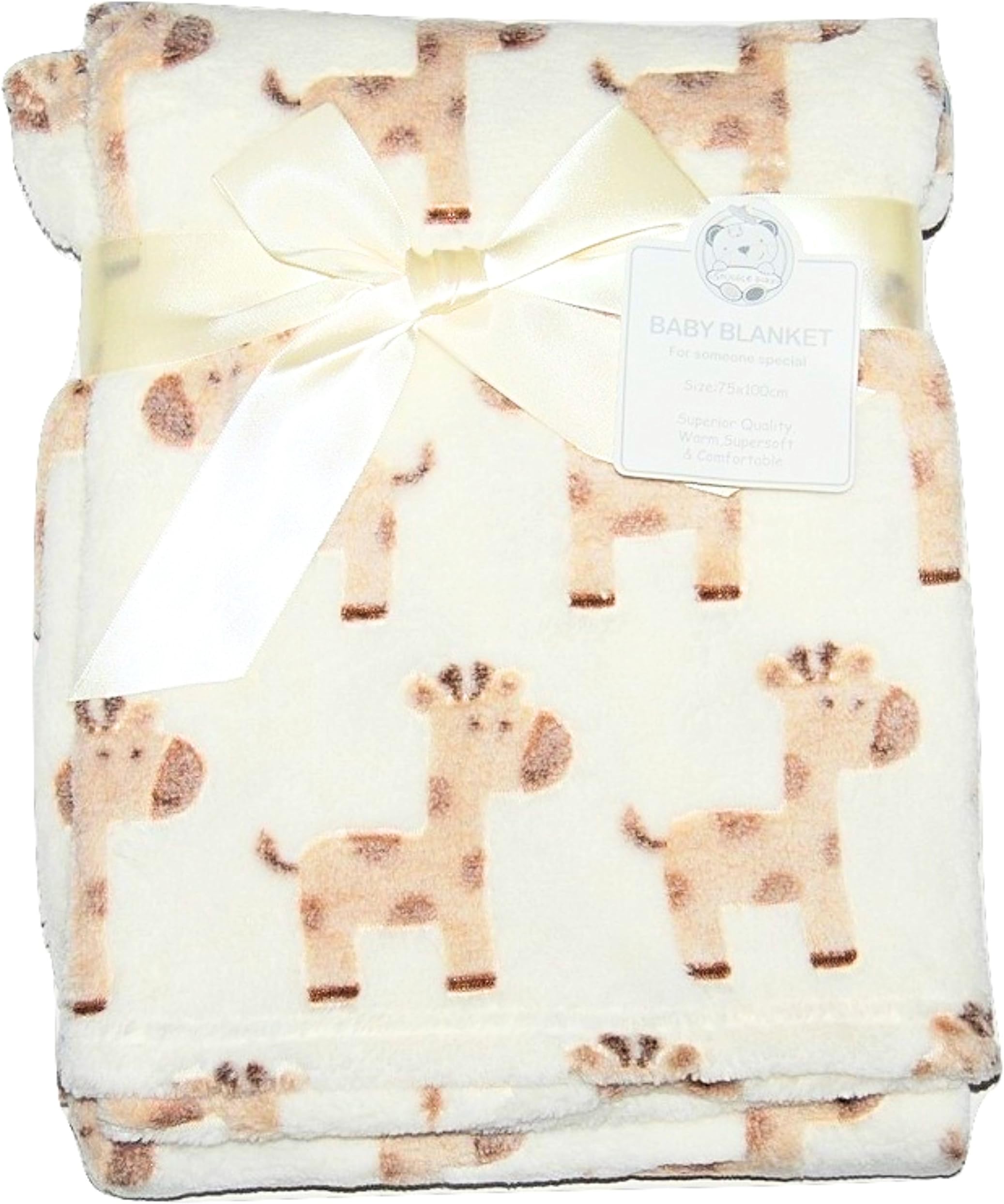 Baby Boy Girl Unisiex Soft Fleece Wrap Blanket Pram Cot Crib Moses Basket Giraffe