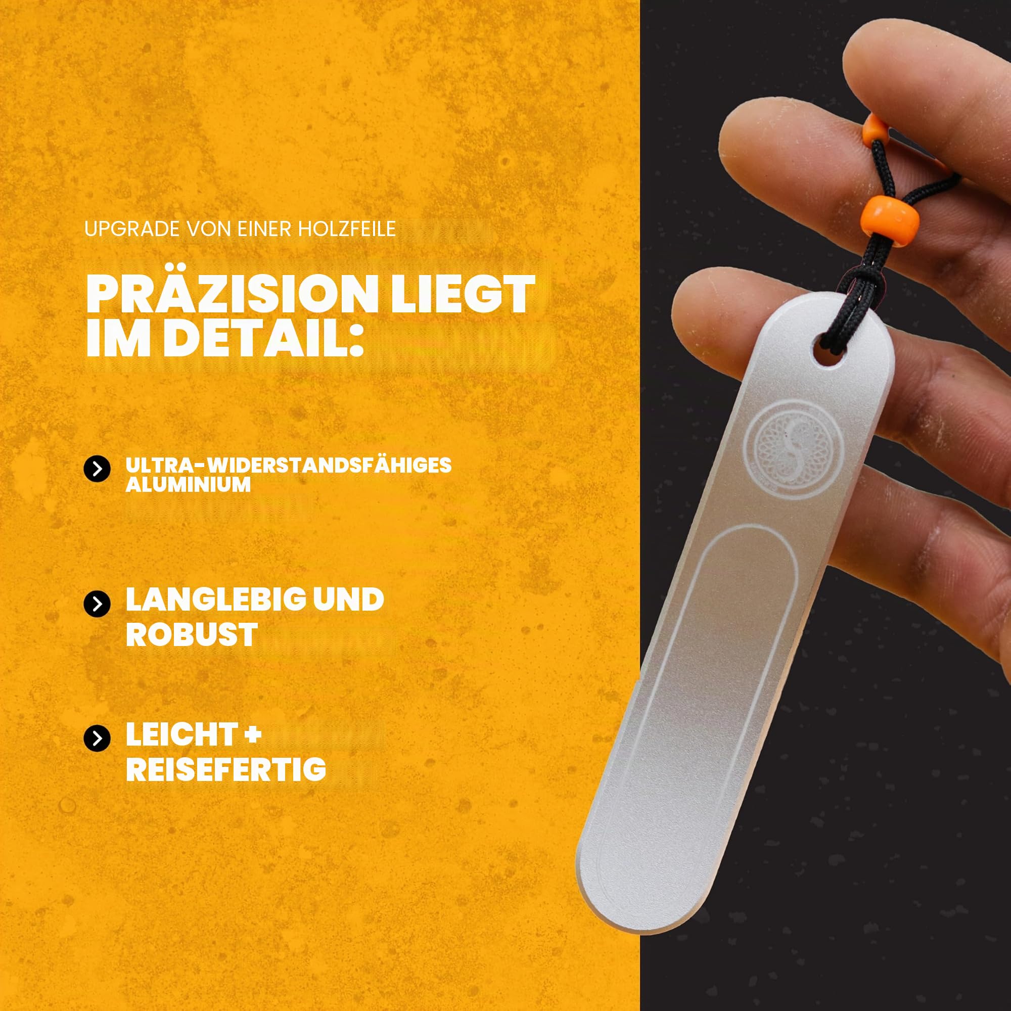 Climbskin Professionelle Aluminiumfeile mit 10 Ersatzminen | ergonomisch, leicht und langlebig | pflegt die Haut und entfernt Schwielen und Härten | Klettern, Crosstrainning und Fitness
