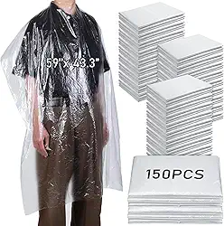 Yahenda 150 Pcs Disposable Salon Capes Bulk Waterproof Hair Cutting Capes for Barber Stylist Dye Supplies 59 x 43.3 Inch