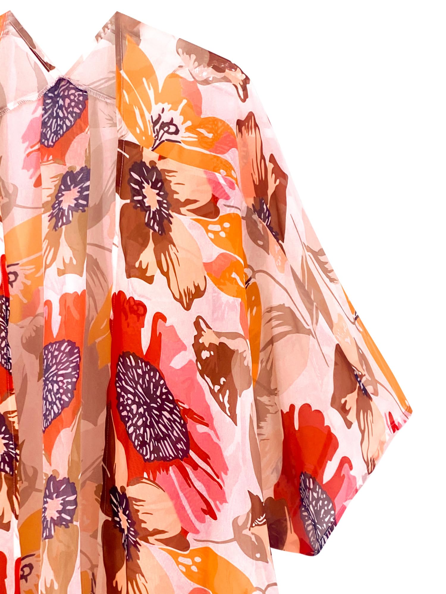 Moss Rose Damskie kimono plażowe okrycie przezroczyste szyfonowe okrycie, luźny kardigan z otwartym przodem