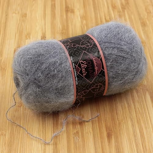 Vista 73 de JubileeYarn Mohair Elixir Yarn - 50 g/madeja Lana mezcla para bebé - Mimosa - 2 madejas 04 Mimosa