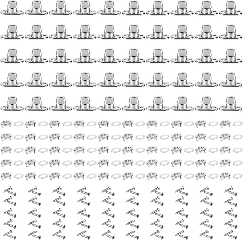50 Set Grade Twist Lock Fasteners Turn Button with Eyelet and Stud | Marine Grade Twist Lock Fasteners Mounting Screws for Canvas Marine Boats Sailboats Fastener Turn Buttons