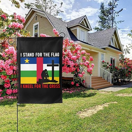 Miniatura 5 de LIFANGMI I Stand For The Central African Republic Flag And I Kneel For The Cross Garden Flag 12.5"x18" Inch Double Sided Garden Flags Home Lawn