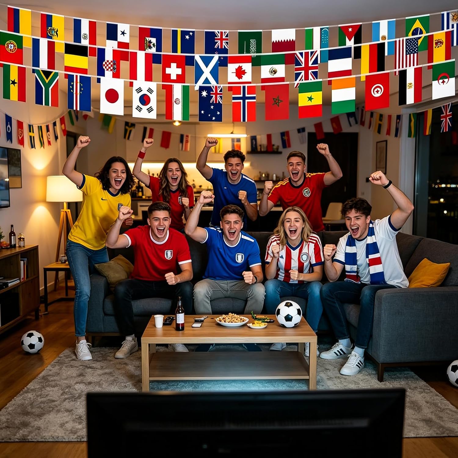 Coupe Du Monde,Guirlande 48 Pays Drapeaux Monde 14x21cm Banderole Décoration Supporters Match Jardin Bar Fête Football Wm De Football 2026 Fussball Wm 2026 Bannière Internationale Extérieur Intérieur