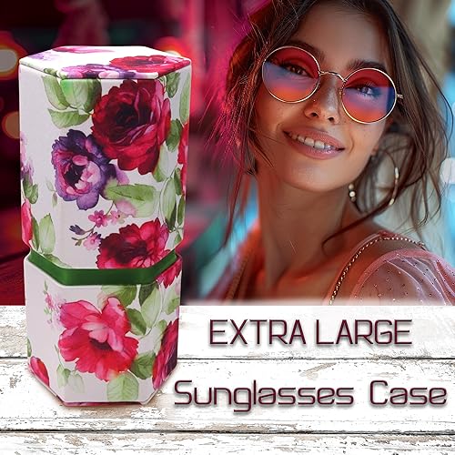 Miniatura 2 de Estuche para lentes de sol XL grande que se convierten en 2 soportes de oficina de escritorio - Estuche de gafas de gran tamaño con bolsa y tela -