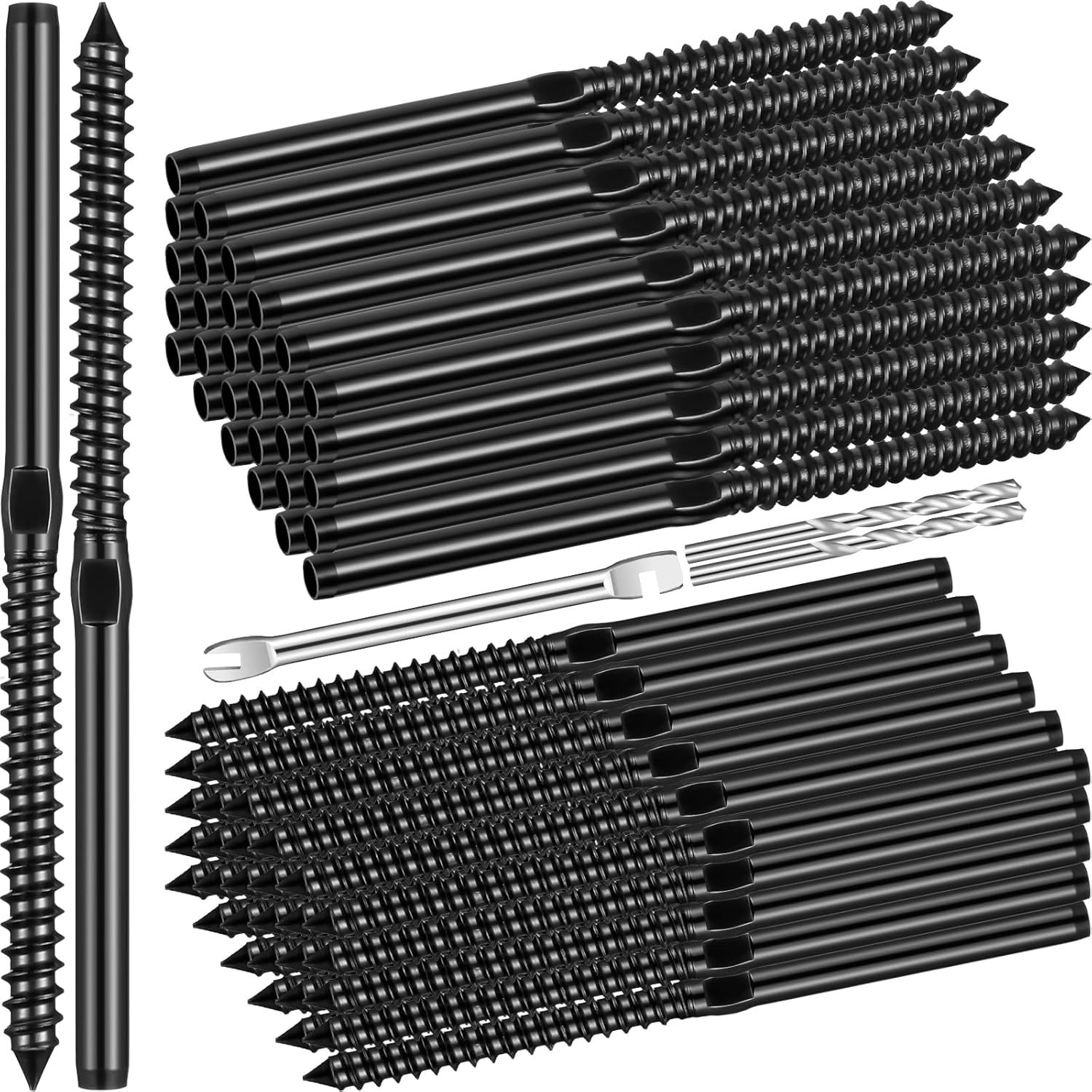 Tandefio 60 Pack Stainless Steel Left and Right Handed Thread Swage Lag ...