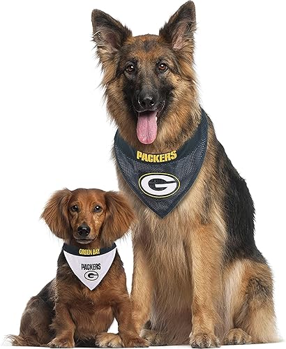 Vista 68 de Bandana reversible de la NFL para perros y gatos. Bufanda, bandana del equipo de malla y bordado superior. Cumpleaños de perros, juegos de fútbol