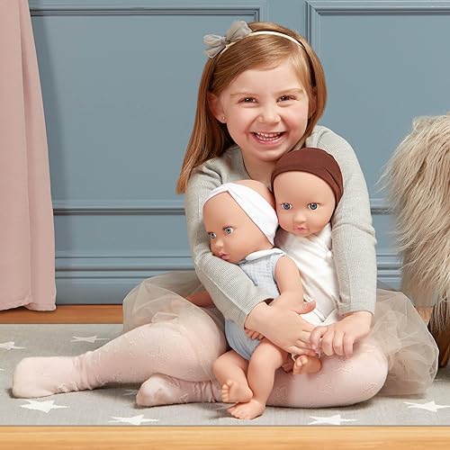 Miniatura 2 de LullaBaby Muñecas gemelas realistas de 14 pulgadas - Tonos de piel claros y ojos azules - Cuerpos suaves y trajes extraíbles - Accesorios para