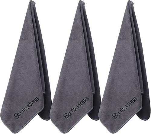 Miniatura 23 de Toallas de microfibra para gimnasio de tamaño grande súper suaves para ejercicio, fitness, deportes, entrenamiento, 380-GSM 15 pulgadas x 31