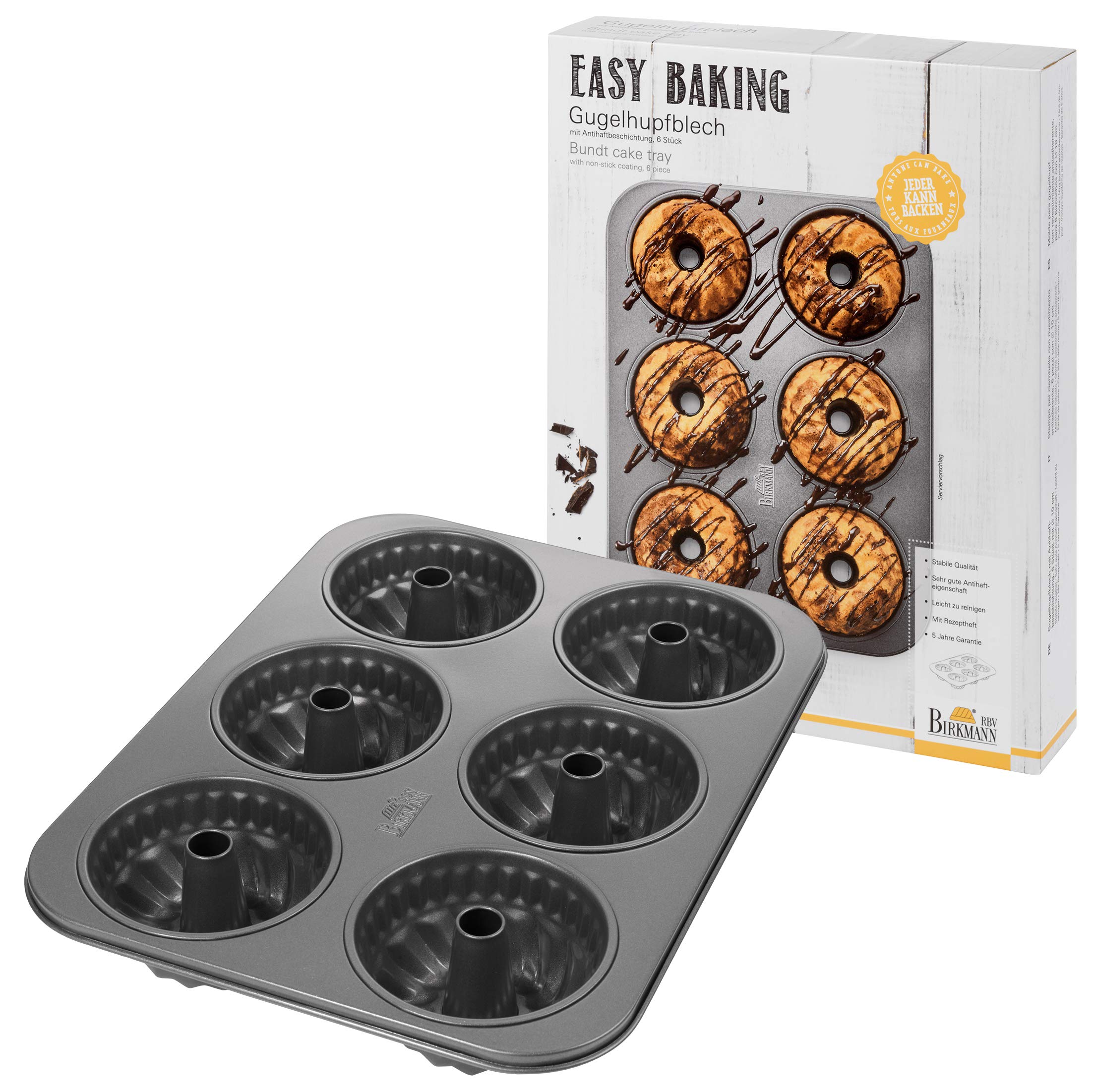 RBV Birkmann 881518 Easy Baking Lot de 6 plaques de kouglof Ø 10 cm