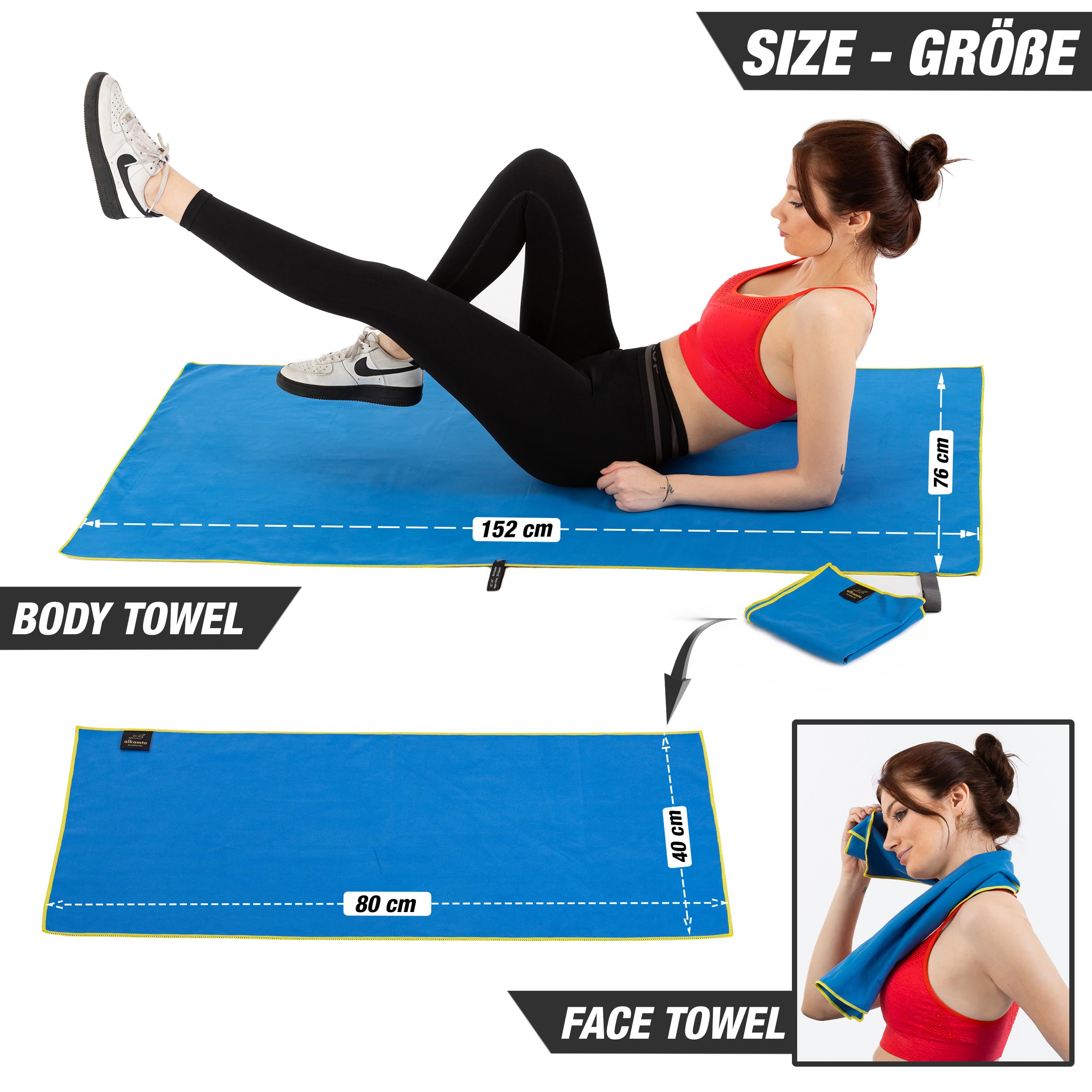 Asciugamani Palestra JOCXZI 2 Pezzi - Microfibra Rinfrescante 100x30cm - Foto 10