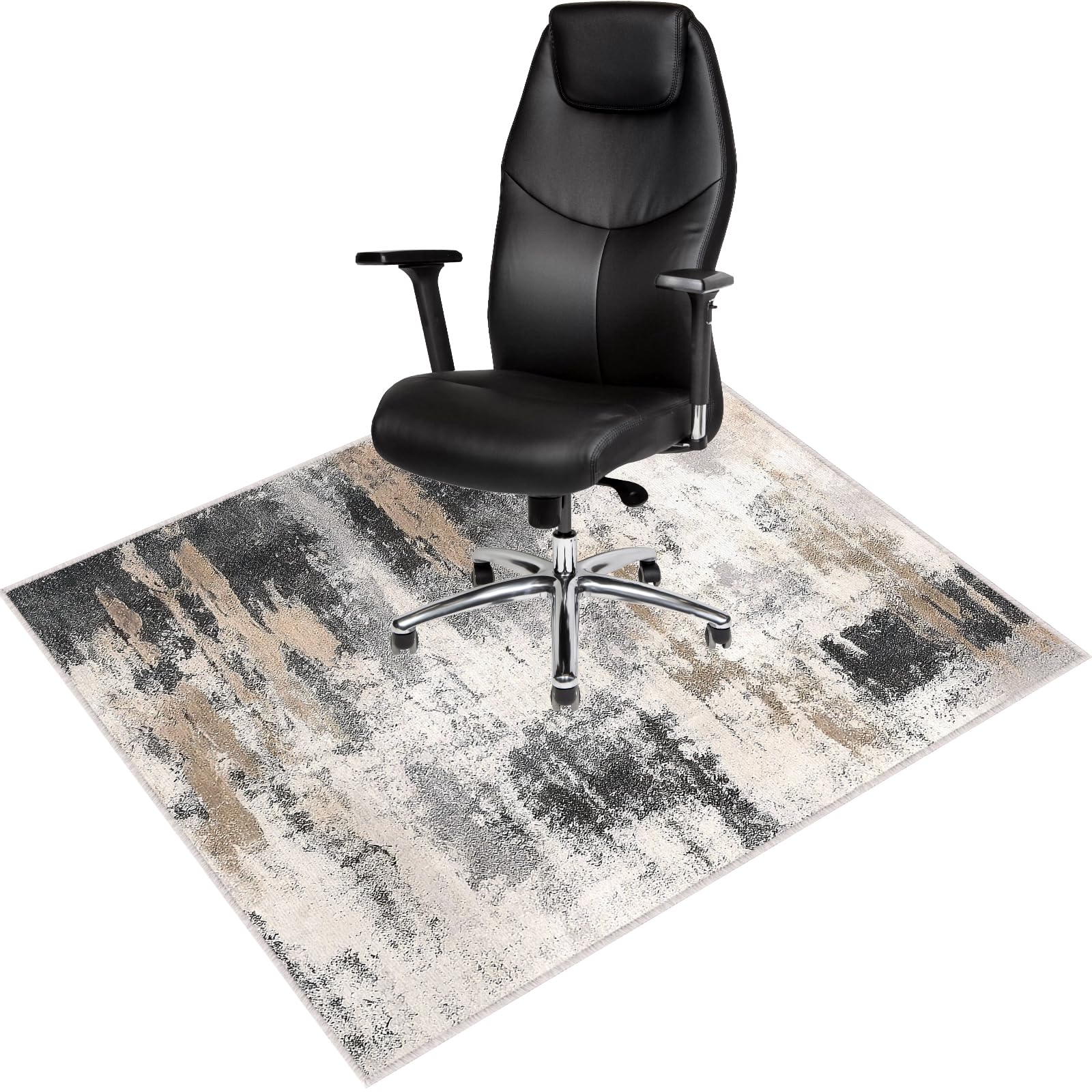 Lurowo Bürostuhlmatte Rutschfest 90 X 120 Cm – Schutzmatte Für Harte Böden Transparent/Schwarz