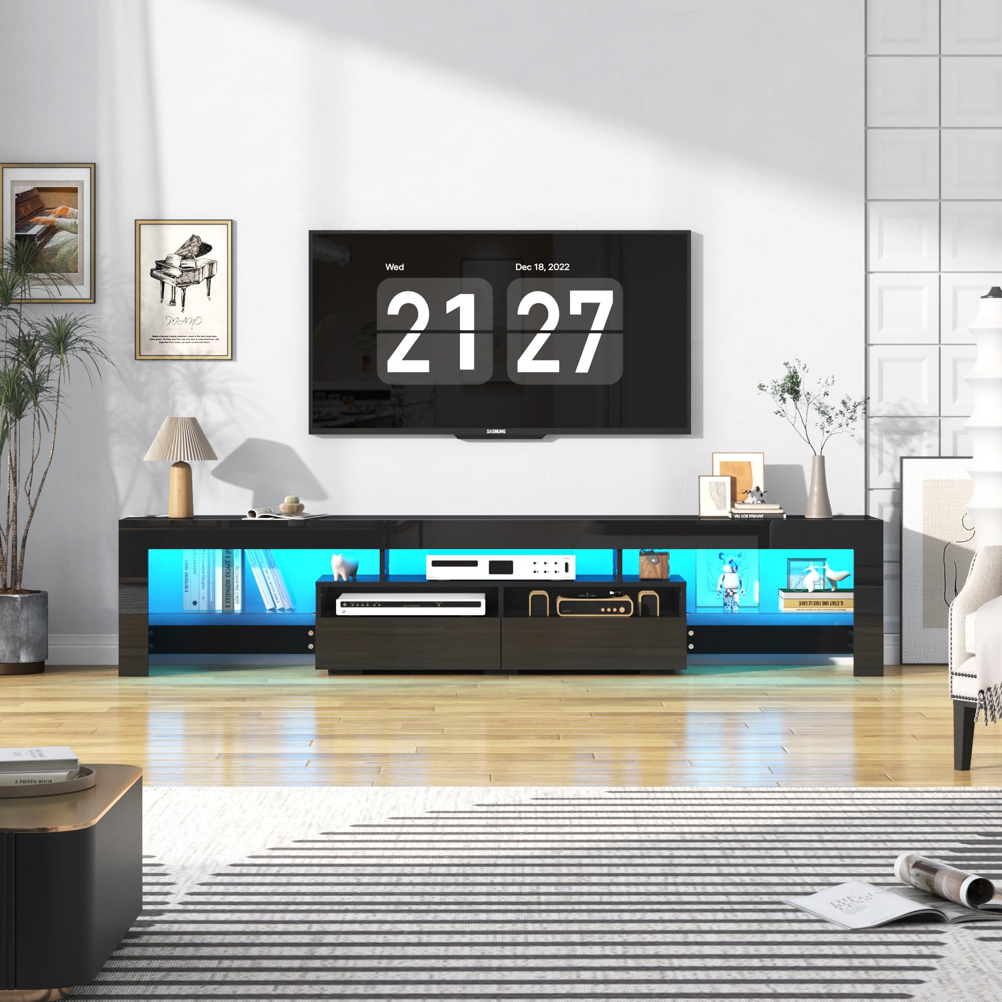 T1527☆展示品☆アルモニア　AICA　アイカ　TV台　ブラック　W1600 Amazon.com: Vinctik 6&Fox 86.6in LED TV Stand for 85/90/95 inch TV