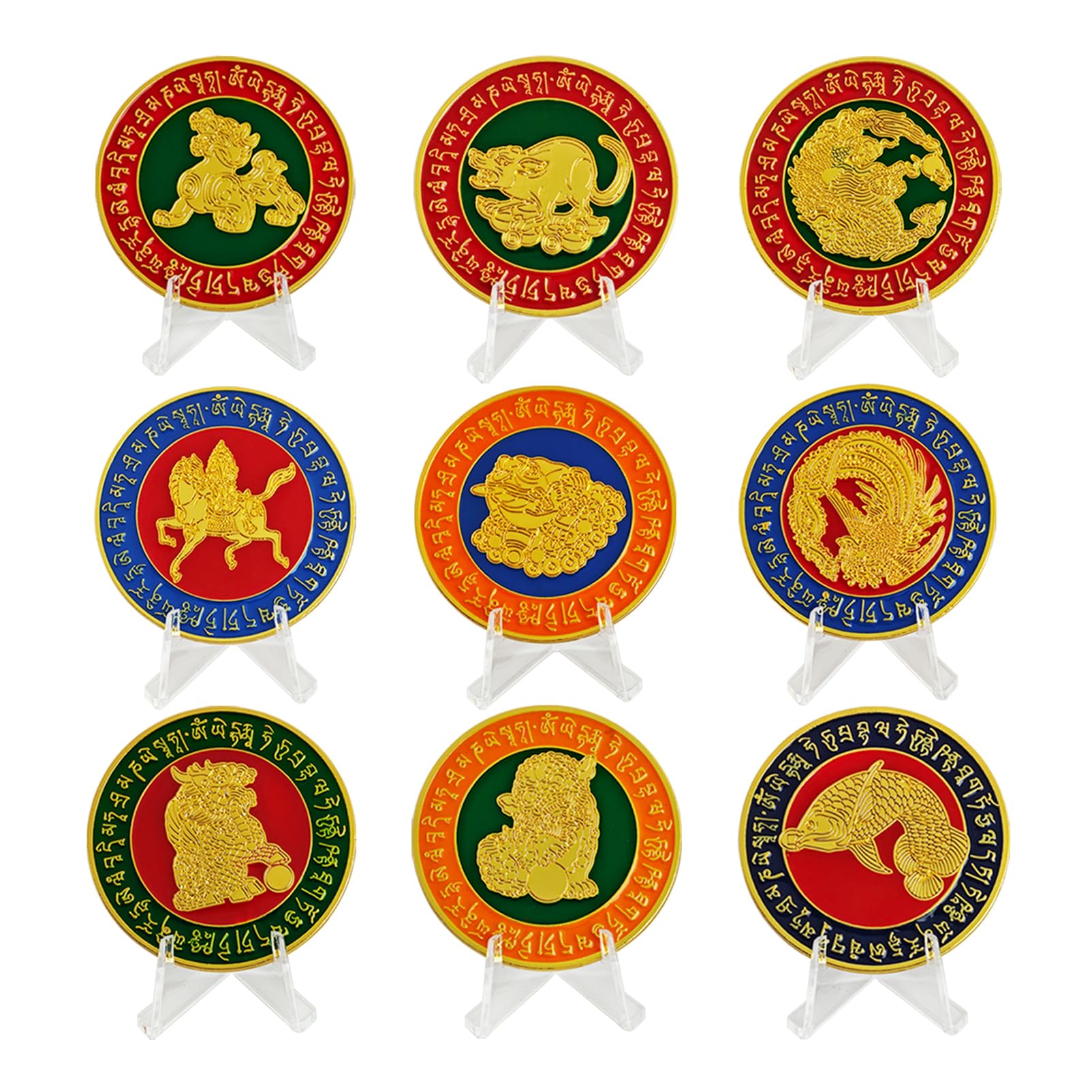 Juanxian Feng Shui Sure Win Winning Streak Coins Wealth Prosperity Winning Hand Wealth Home Decorating Harmony Balance Peace Chinese JW5656 Set Of 9 - Image 2