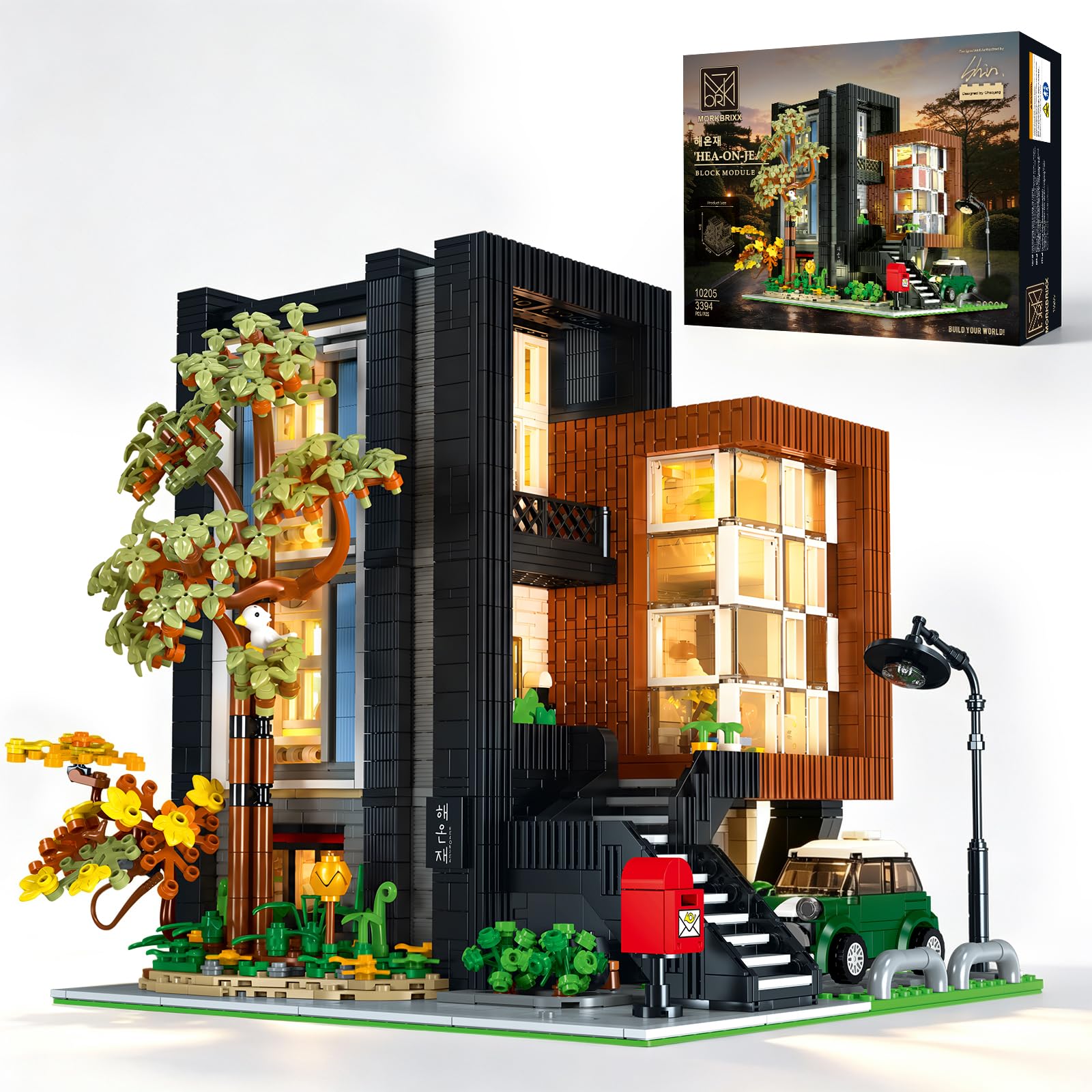 MORKBRIXX Korean Modern House Building Set with LED Lighting 3394 PCS