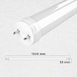 Eurocali 6 Tubes LED T8 24W 150cm G13 SMD avec Starter 3000 Lumen Garantie 3 Ans Lumière Froide 6500K Haute Luminosité 125 lmW Matériau Nano Plastic Remplacement Néon pour Plafond Garage Magasin - 2