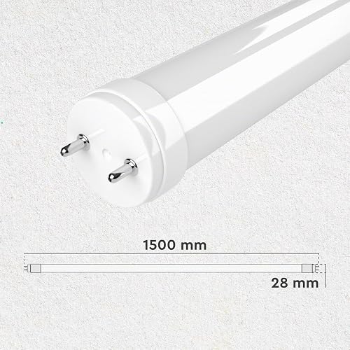 Eurocali 6 Tubes LED T8 24W 150cm G13 SMD avec Starter 3000 Lumen Garantie 3 Ans Lumière Froide 6500K Haute Luminosité 125 lmW Matériau Nano Plastic Remplacement Néon pour Plafond Garage Magasin - 2