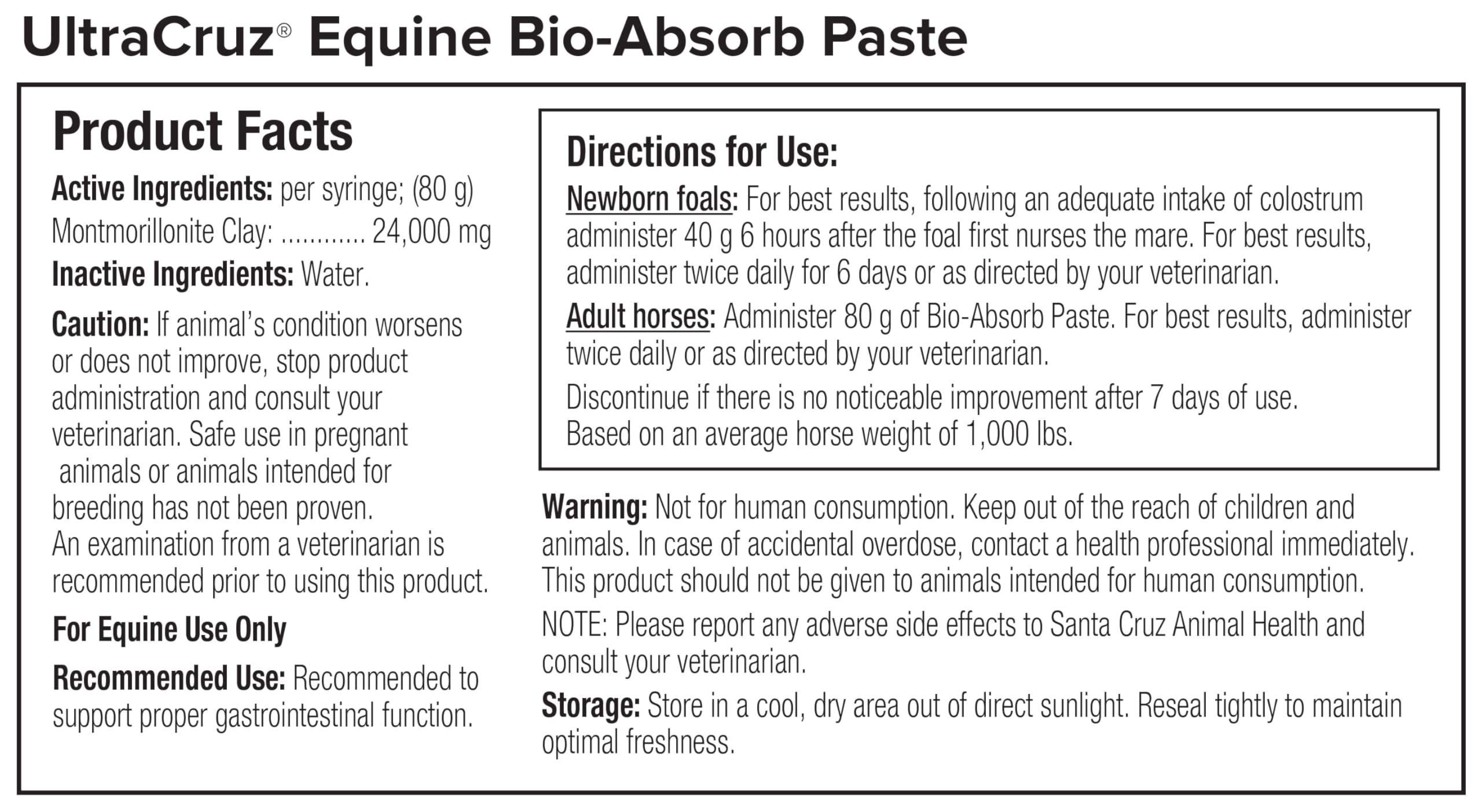 UltraCruz Bio-Absorb Darmergänzungsfuttermittel für Pferde