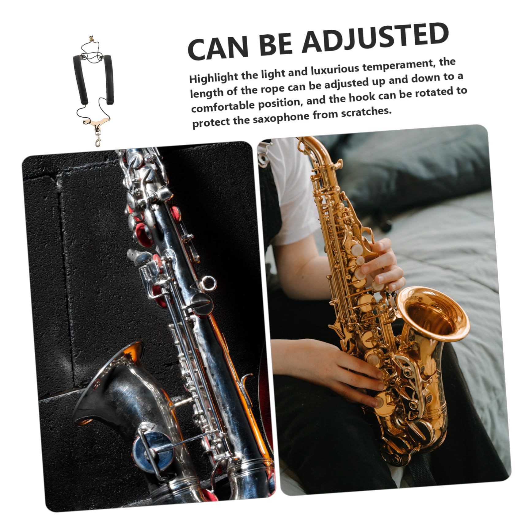 ifundom Tracolla per Sassofono Imbracatura Resistente per Strumento Musicale Accessorio Comodo Design Semplice per Pratica ed Esibizione