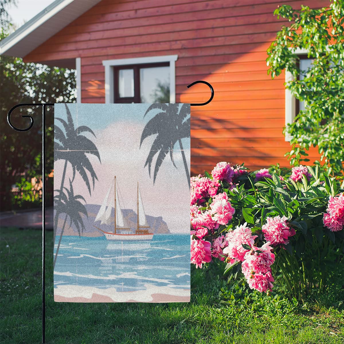 Sommer-Hausflagge „Willkommen“ – Stranddesign, Doppelseitig, 28 X 40 Cm