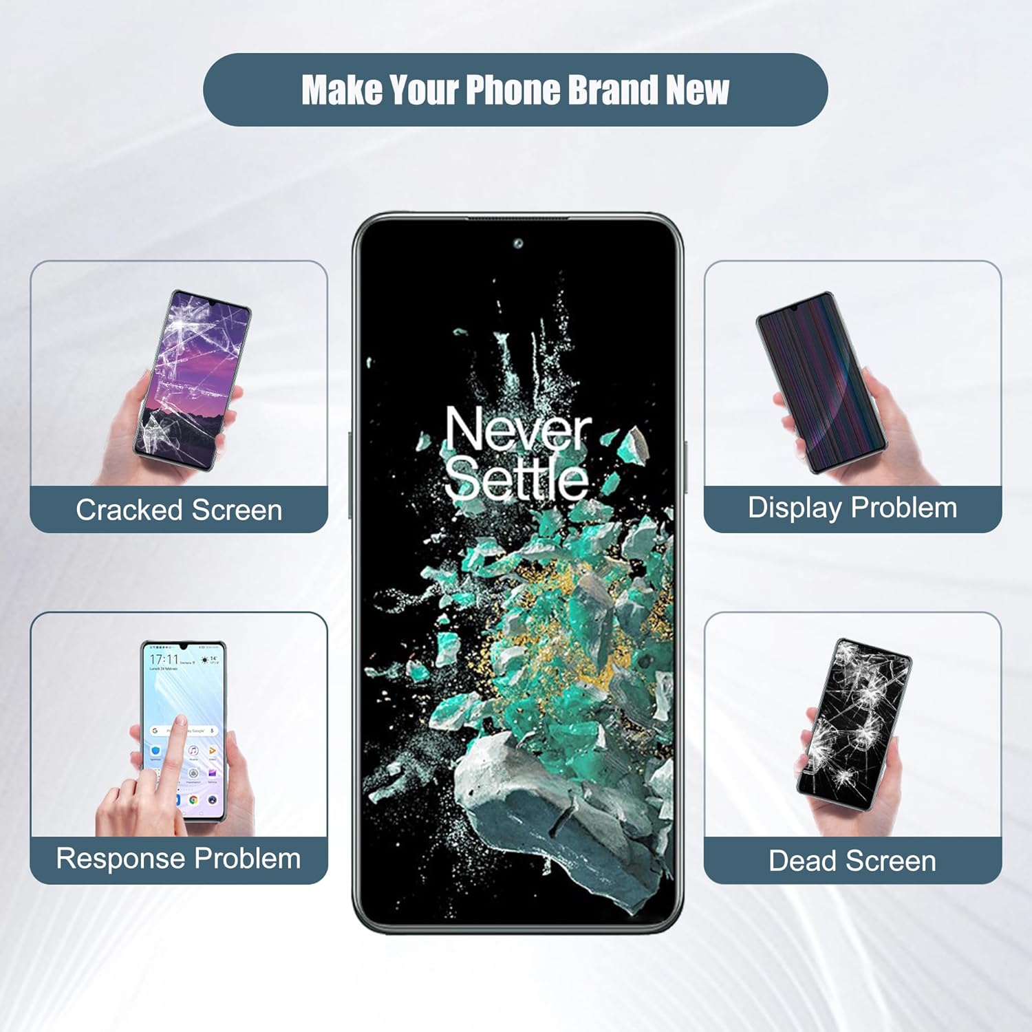 AMOLED Display Compatible with OnePlus 10T 1+10T CPH2415 CPH2413 CPH2417 6.7" inch LCD Touch Screen Display Assembly with Tools