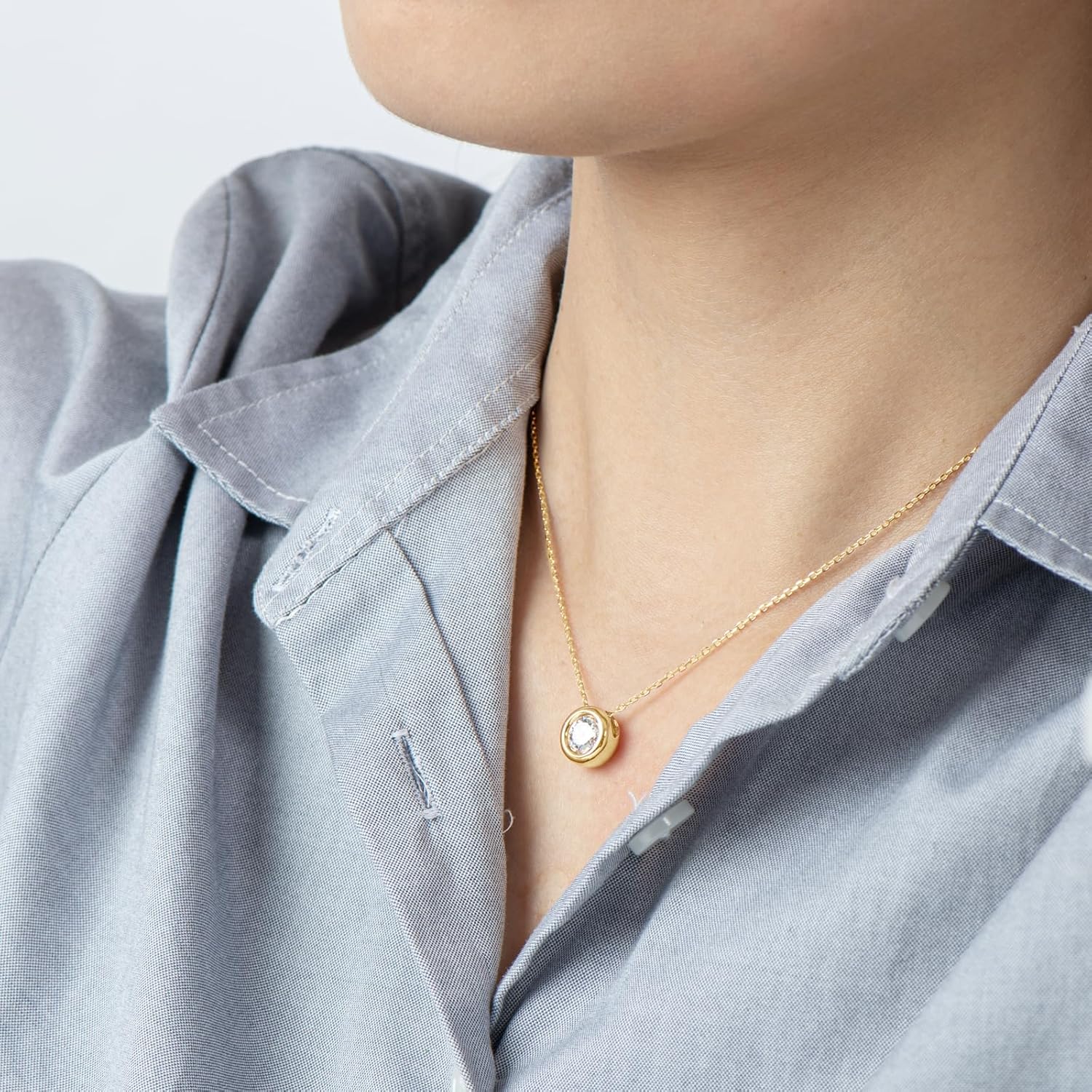 Moissanite Necklaces for Women, 1-3 CT Solitaire Pendant 925 Sterling Silver Jewelry Mother's Day Wedding Gifts for Her - Image 2