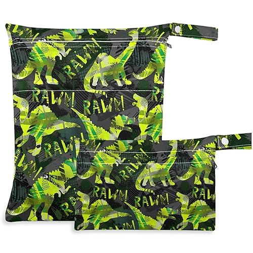 Miniatura 8 de visesunny Pink Buffalo Plaid Classic Pattern - Bolsa húmeda de 2 piezas con bolsillos con cremallera, lavable, reutilizable, espaciosa para viajes,