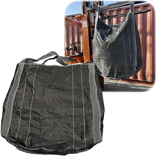 Miniatura 3 de HTTMT - (3 paquetes) grande 43 "x 43" negro flexible intermedio bolsa contenedor 2600 libras 1.2 toneladas1.3 yarda cúbicabolsa a granel PN