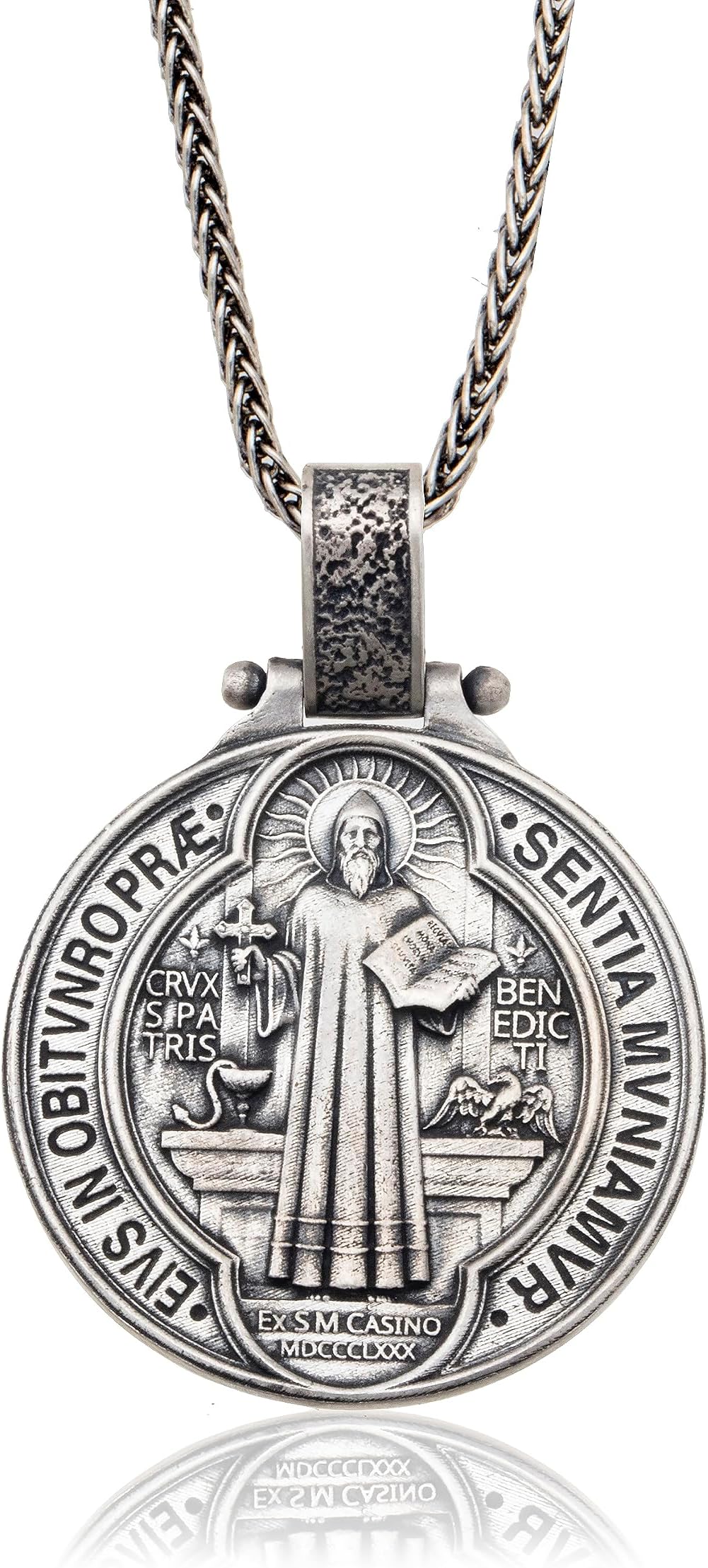 bysilvergates925 Sterling Silver St Christopher Necklace/St Michael Archangel Necklace/St Benedict Medals for Men and Women - Religious Pendant for Men