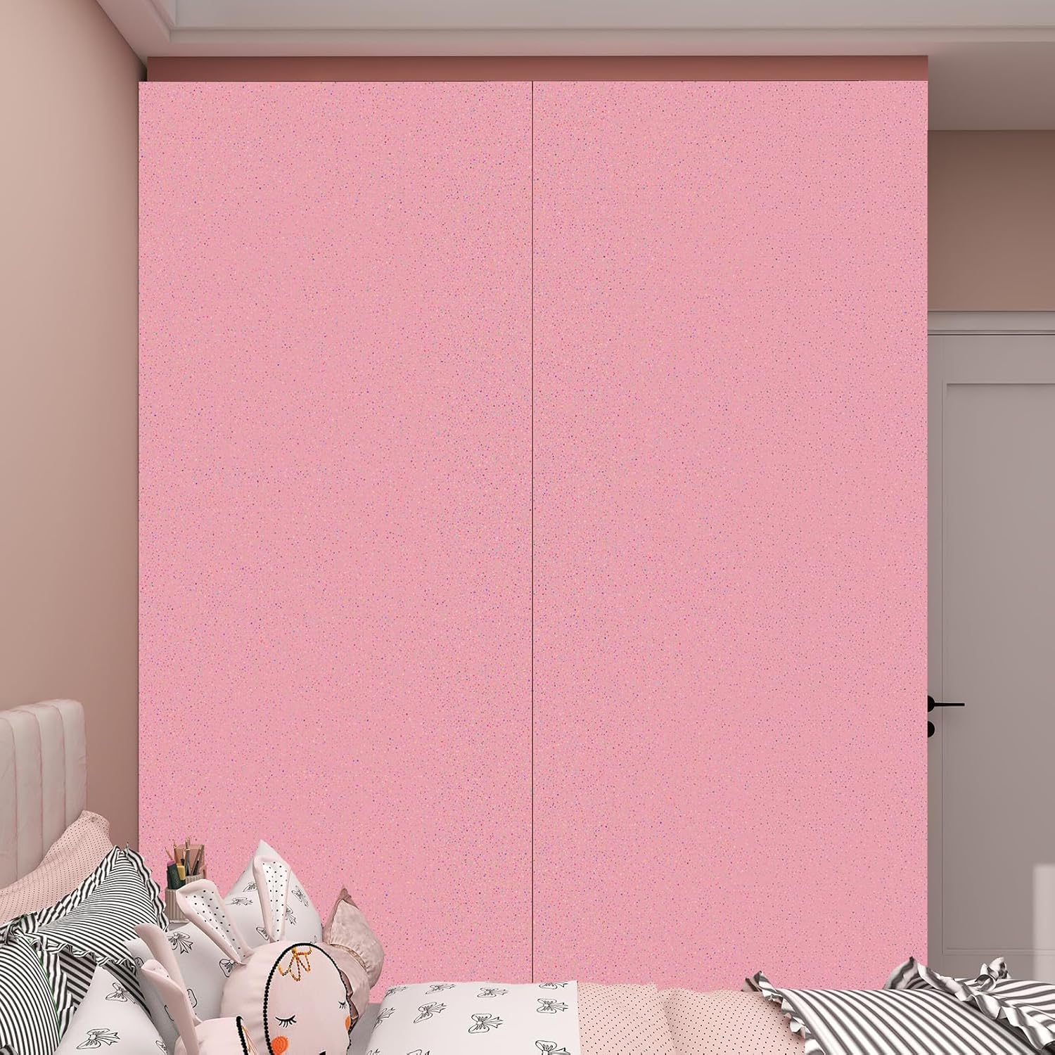 Pink Glossy Contact Paper Holographic Shiny Peel and Stick Wallpaper 15.7" X 196" Modern Sparkle Contact Paper Iridescent Self Adhesive Vinyl DIY Film for Countertops Furniture Shelf Drawer