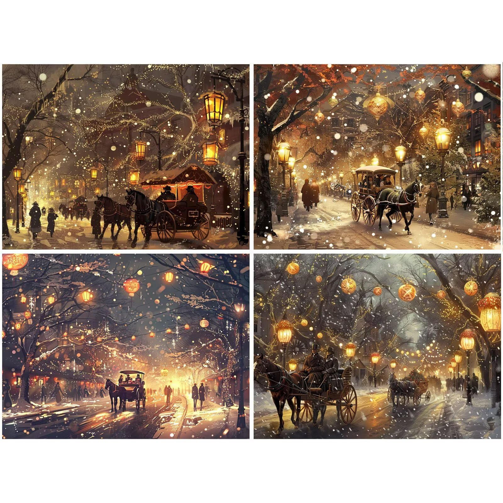 Diamond Painting Eckige Steine 4er set Diamond Painting Landschaft 50x40cm 2026 New 5D DIY Malen Nach Zahlen Erwachsene,Bastelset Kinder ab 6 Jahre,Kleine Geschenke für Frauen,Mädchen (Stadt-10) K-a25
