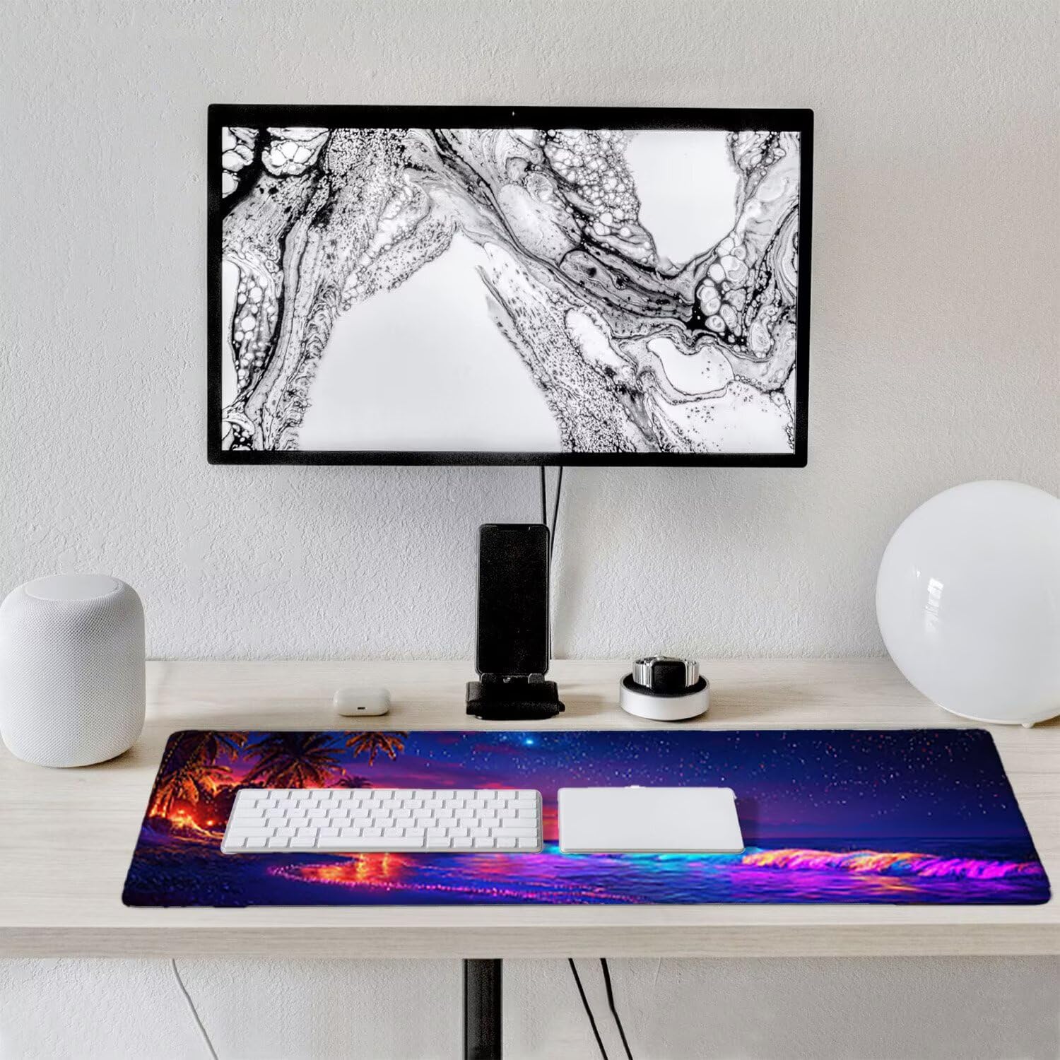 Podkładka pod mysz dla graczy, XXL, 1400 x 600 mm, wodoodporna i antypoślizgowa, duża podkładka na stół do biura i domu, poprawia precyzję i prędkość, prezent (fantazja plaża) V-569