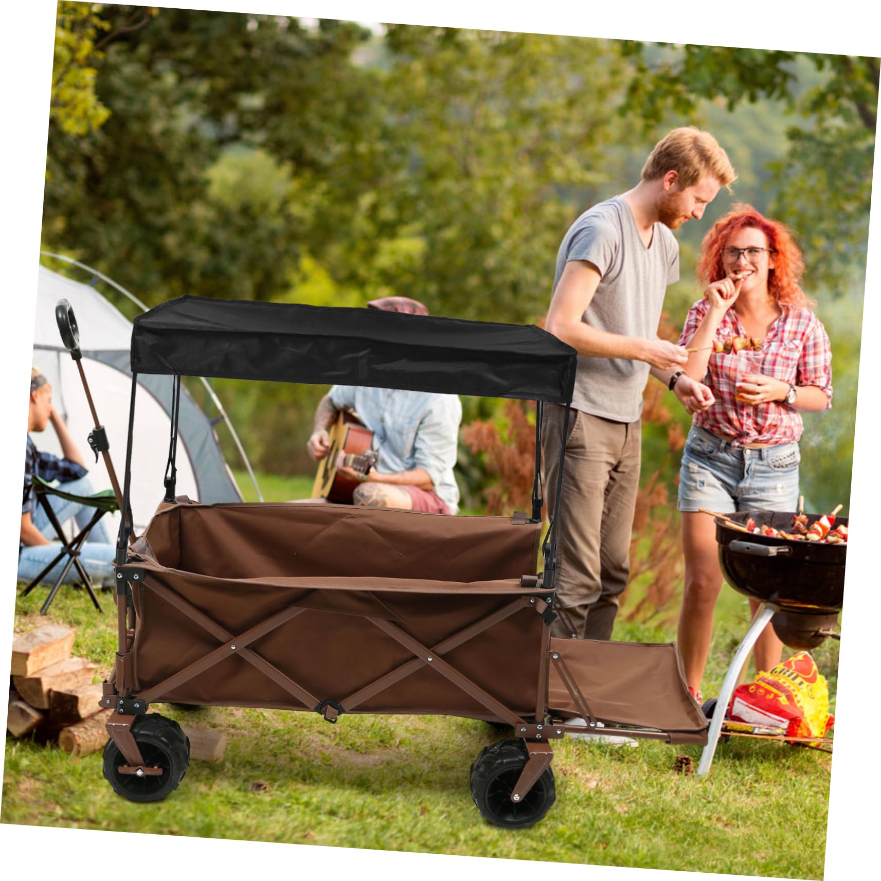 Toddmomy Carrito Plegable con para Lluvia y Protección Uv Accesorio para Camping Playa y Actividades Compatible con Carritos