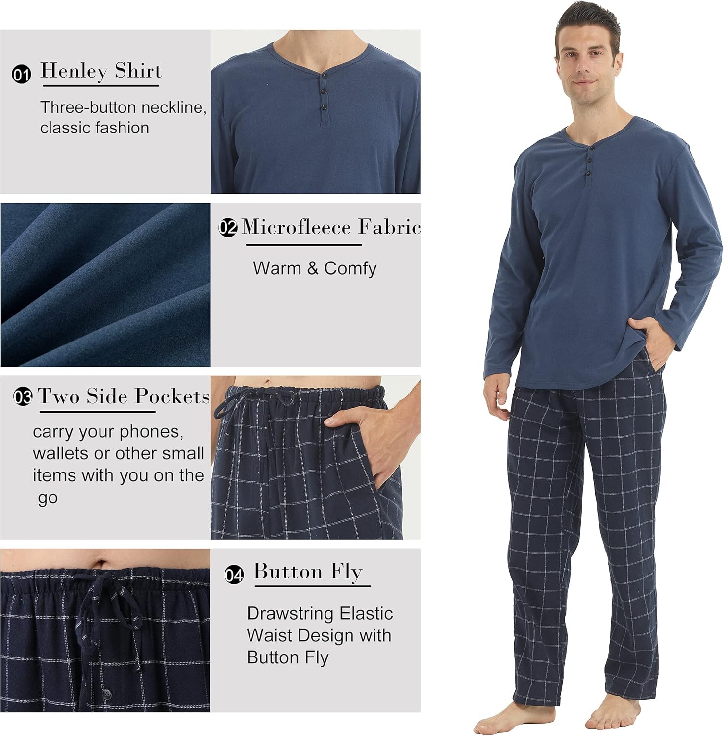 Ensemble Pyjama Enfant Garcon Polaire Hiver Chaud Pull Fille