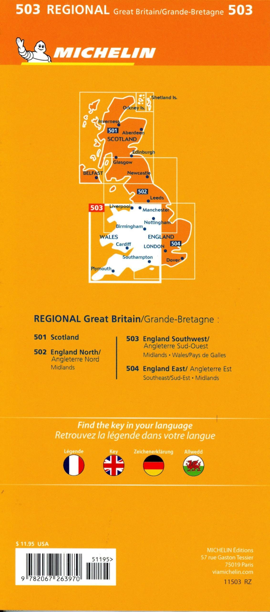 MAP REGIONAL ENGLAND SOUTHWEST MIDLANDS WA 2024: Straßen- und Tourismuskarte 1:400.000