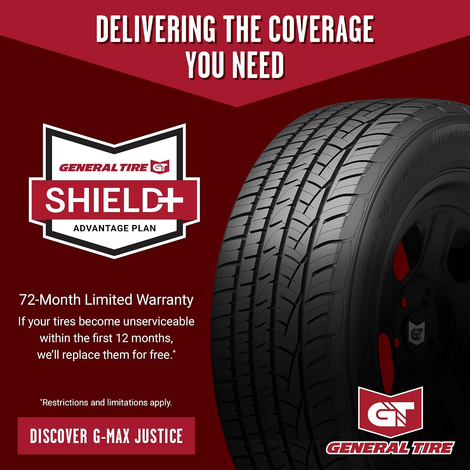 General Tire G-MAX JUSTICE All- Season Radial Tire-265/60R17 108V