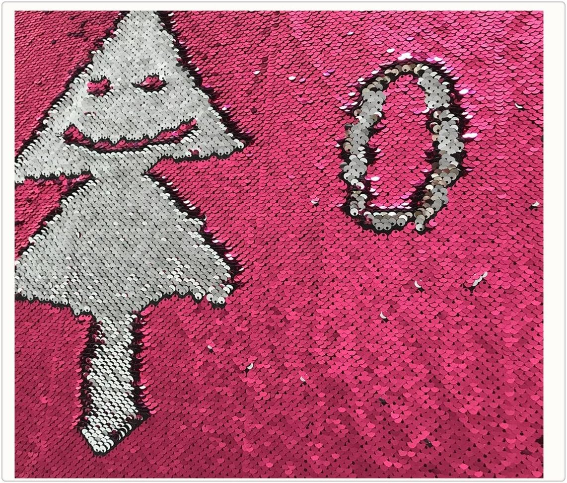 Sequins Sewing Fabric Mermaid Flip Up Sequin Reversible Flip up Sparkly Fabric Two Tone Hot Pink Silver for Dress Clothing Making Home Decor Sold by Half The Yard