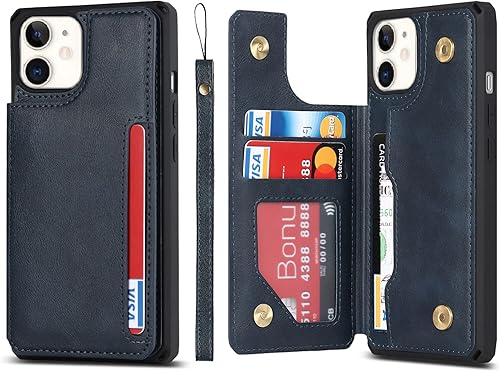 Miniatura 235 de Cavor for iPhone 11 Wallet Case with Card Slots Holder,Premium PU Leather Kickstand Feature Case [Wrist Strap] Double Magnetic Clasp Shockproof Flip