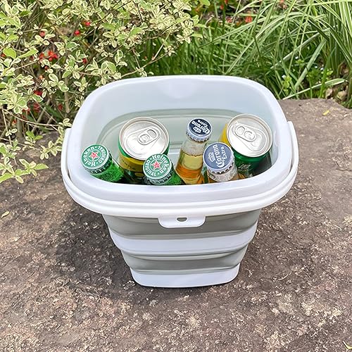 Miniatura 5 de Cuchara plegable para lavabo de 3.8 galones (9.4 L+5 L) - Tina plegable portátil para fregadero plegable, cubo plegable para limpieza, suministros