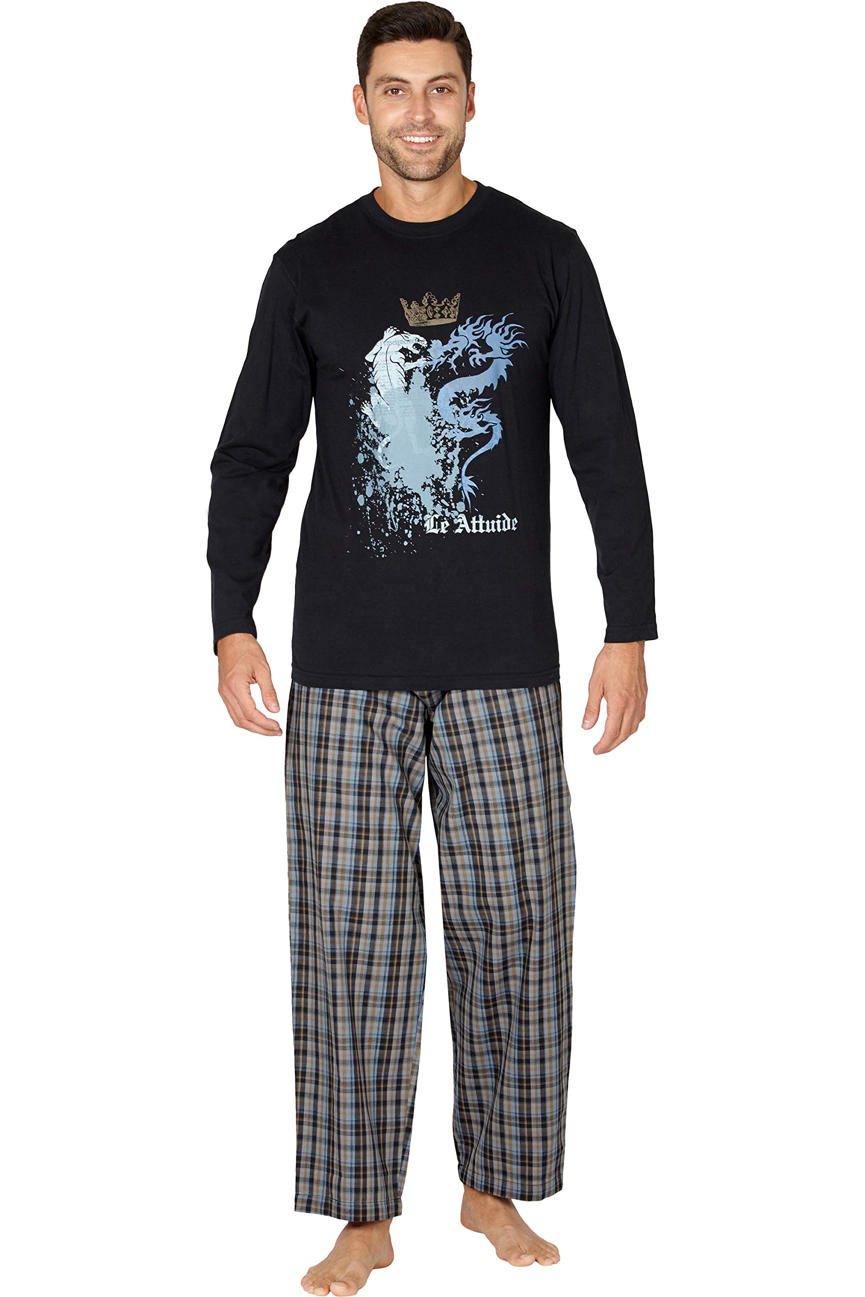 T-shirt manches longues imprimé et pantalon tissé respirant homme noir - 6