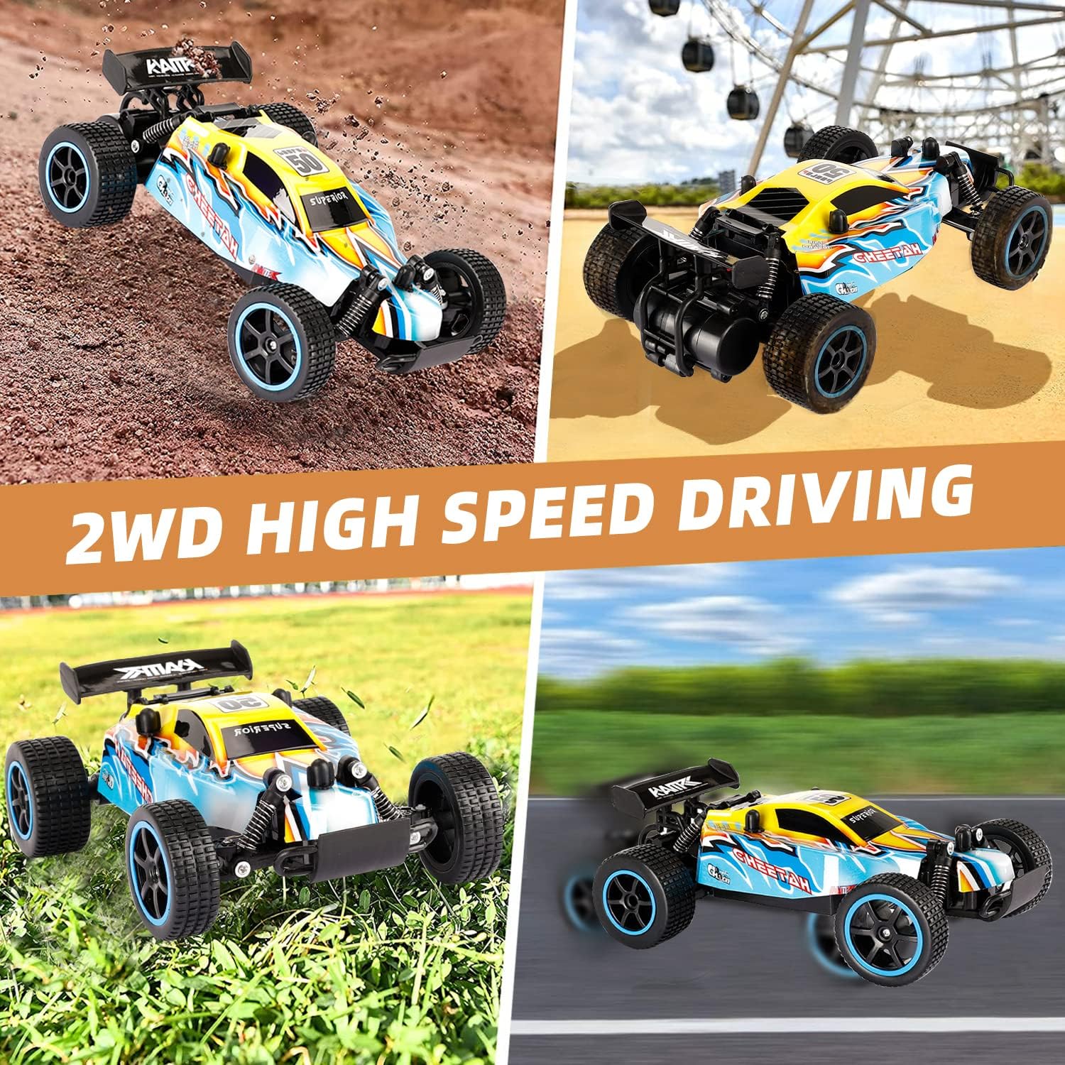 Remote Control Car for Boys Toys - High Speed RC Car for Kids, 1/20 2WD All Terrain Fast RC Racing Car Vehicle with 2 Rechargeable Batteries, Hobby RC Cars Toys for 6-12 Years Old Boys Gifts : Toys & Games