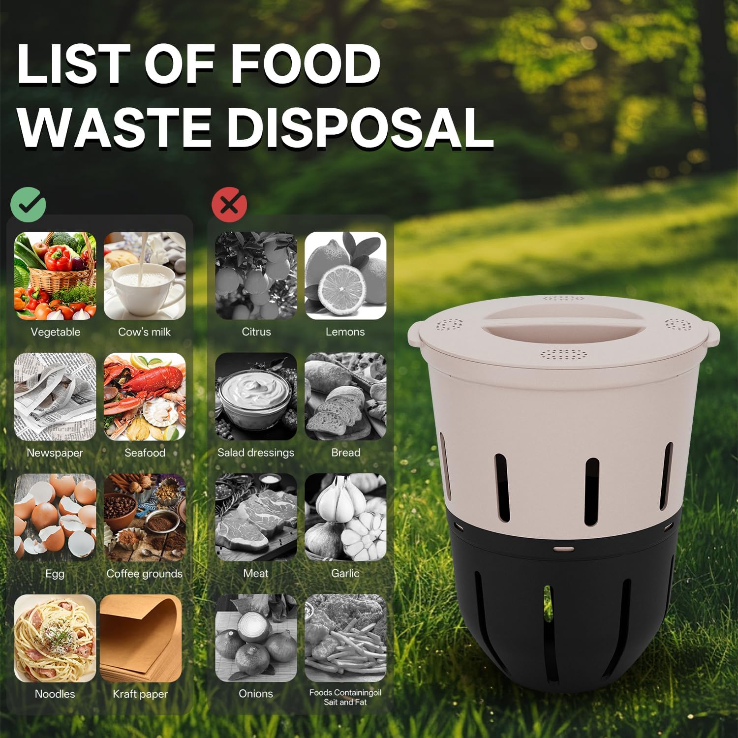 Inground Worm Composter, Outdoor Underground Worm Farm 3.3 Gallons, Garden Worm Compost Bin from Kitchen Food Waste, Black+Gray (10.7x10.7x13Inch)